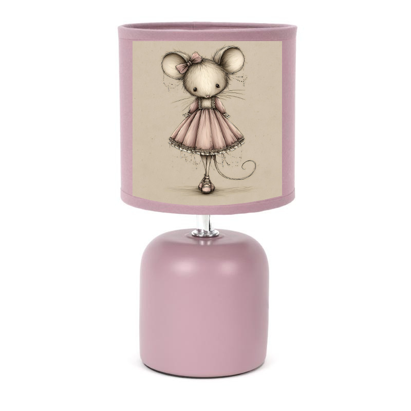Lampe de chevet rose souris fille veilleuse table de nuit enfant LED