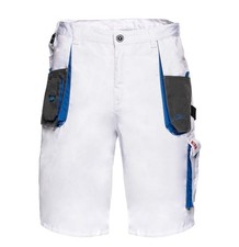 Painter Work White Combat Shorts Man Half Elastic Waist- Workwear Multipocket