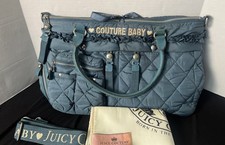 Y2K Juicy Couture Baby | Quilted Puffer Large Teal Diaper Bag W/ Changing Pad