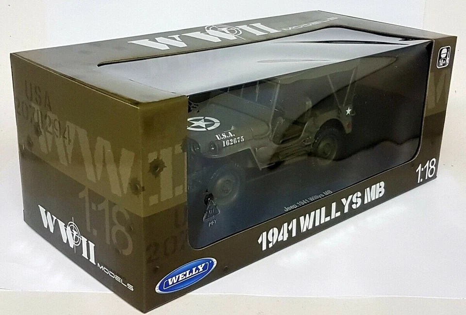 Welly 1/18 1941 Jeep Willy's Military Vehicle Top Up - Diecast model car - Image 2 of 4