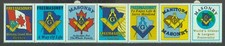 Freemasonry Label / Seal  Strip of 7 Masonic Symbols