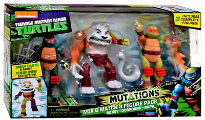 Teenage Mutant Ninja Turtles Nickelodeon Mutations Mikey, Dogpound & Raph 4''