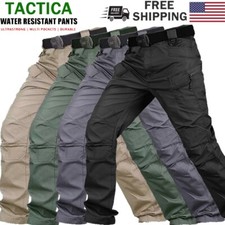 Tactical Mens Cargo Pants Waterproof Work Hiking Combat Outdoor Trousers Pants