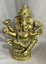 Image of Ganesh Figure Bronze Colour 11cm Statue Ornament Hinduism Wisdom Understanding
