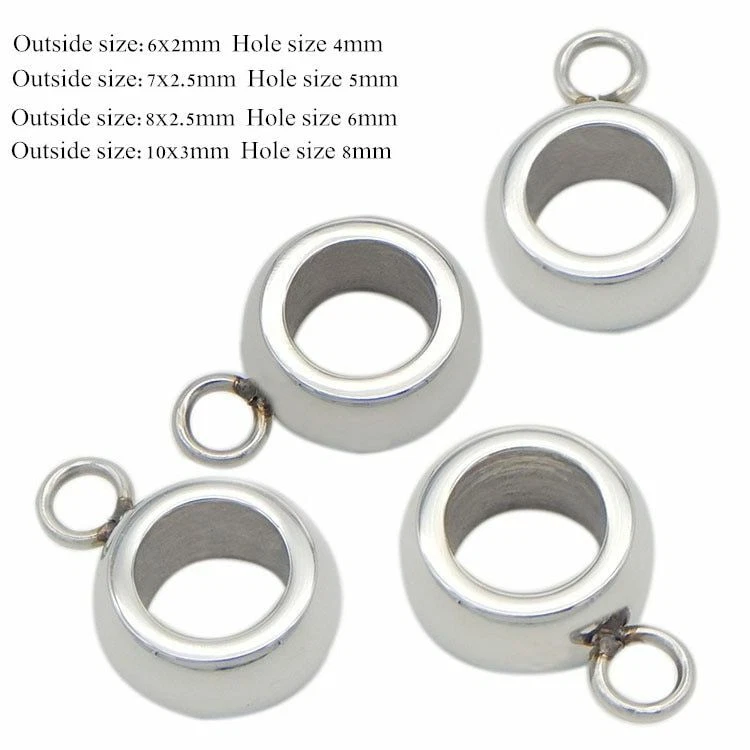 Dijes colgantes de acero inoxidable de 20 piezas clips de pellizco fianzas cuentas cordón joyería Foto 2 de 4