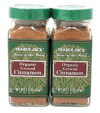 2 Pack Trader Joe's Organic Ground Cinnamon Spices of the World 1.5 oz ea Jar