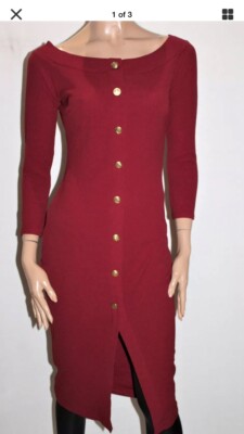 Boohoo Night midi dress, 3/4 sleeves. Burgundy colour. Size 12/ P. New /  tag | eBay Australia