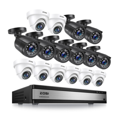 ZOSI 16CH 1080P Outdoor Security Camera System 5MP Lite DVR CCTV IR Night Vision