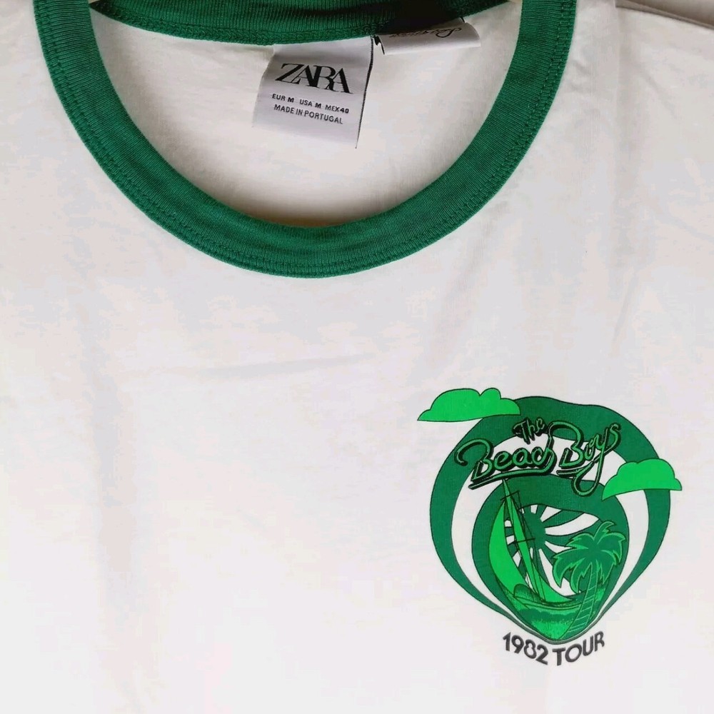 ZARA The Beach Boys 1983 Tour White T-Shirt Men Size M Medium
