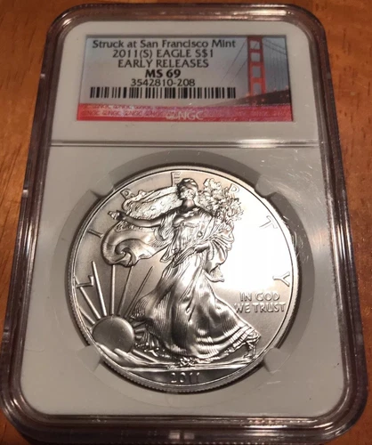 2011 S San Francisco Silver American Eagle NGC MS-69 (ER) Red Label