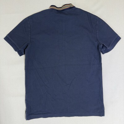 Burberry Mens Navy Blue Short Sleeve Polo Shirt Size XS