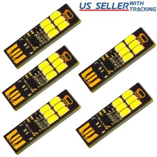 5pcs 6-LED USB Portable Keychain Lamp with Touch Dimming 1W Daylight White 6000K