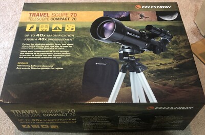 Celestron Travel Telescope D70/F400 Model 21035 Tripod 10-20mm Lens & Backpack