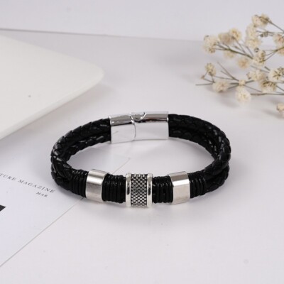 Magnetische Pu Leder Schicht Grob Gedreht Weich Sport Armband Armreif Geschenk