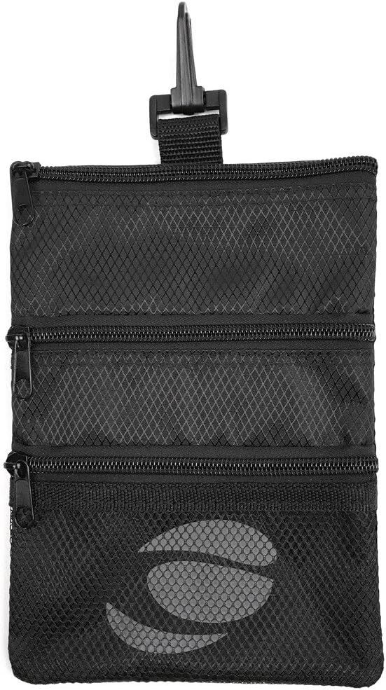 Accessory Pouch, 3 Zippered Pockets For Black