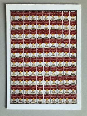 ANDY WARHOL, ''100 CAMPBELL'S SUPPENDOSEN'' Ausstellung Kunstkarte, Tate Modern, 2020