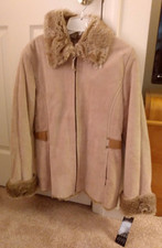 Womens Medium Genuine Leather Coat Jacket Brand New Tags Sold $99 Charles Klein