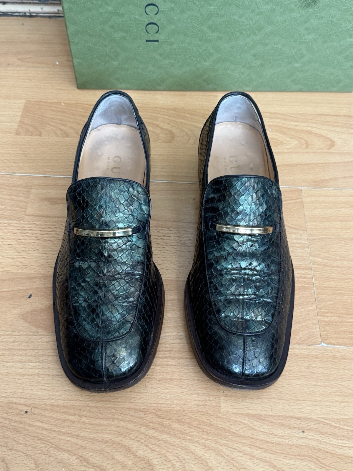 Gucci Python Snake Skin Leather Mens Horsebit Loa… - image 16