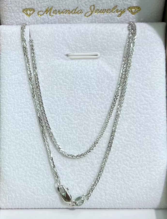 Wheat chain necklace white gold deals