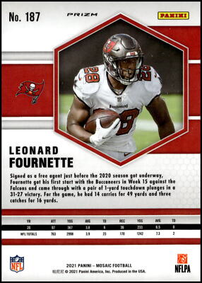 レオンパンクス☺︎ Leonard Fournette REACTIVE ORANGE MOSAIC PRIZM SP - 2021 Panini