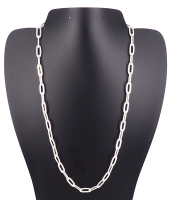 925 massiv Sterling Silber 6mm Büroklammer Kette Halskette 20 in Italien Hypoallerge