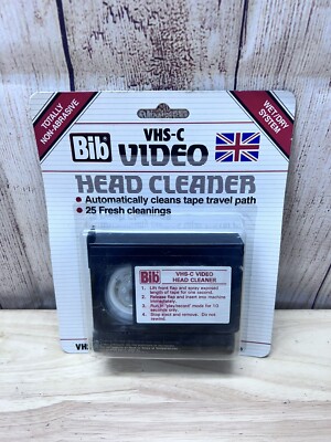 BIB VHS-C Video Head Cleaner Good For 25 Cleanings Made in England DRY Sealed