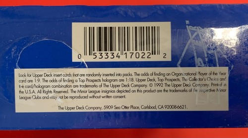 1992 Upper Deck MInor League Baseball Sealed Wax Box JETER, CHIPPER JONES RC's🔥 - Picture 3 of 6