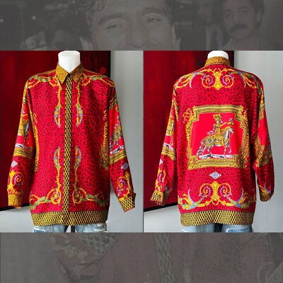 GIANNI VERSACE silk shirt Berain Miniature print size IT 48 from F