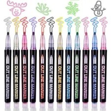 24/12 Colors Drawing Double Line Outline Pen Highlighter Marker Pens for School