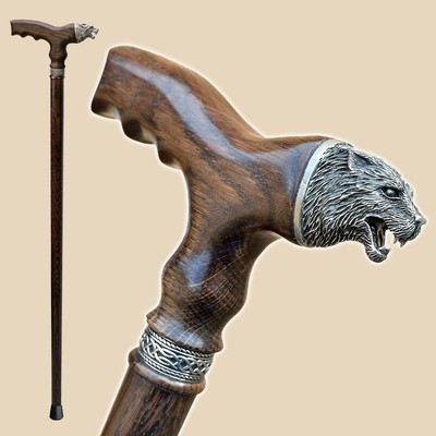 Spazierstock Holz Herren WOLF Gehstock aus Hartholz Walking Canes