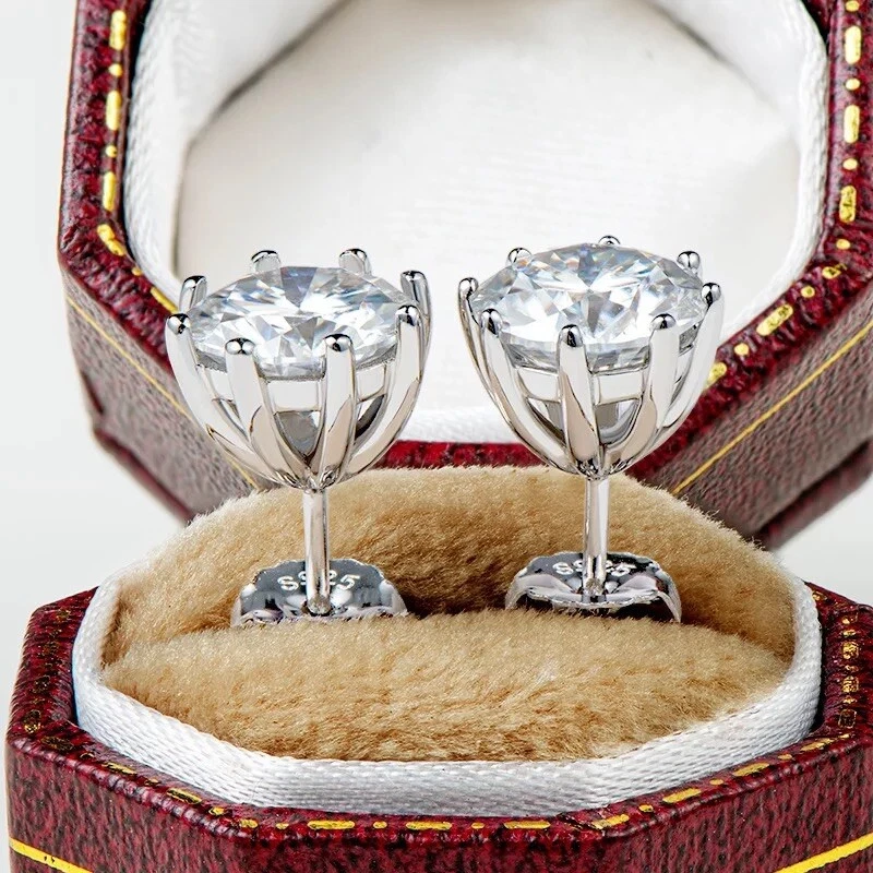 2ct Earrings White Gold Gift Box Lab-Created VVS1/D/Excellent Diamond Test Pass - Image 3 of 4