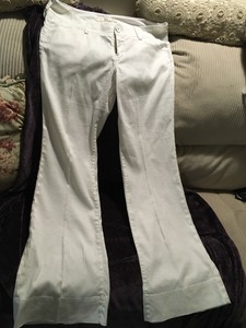 white linen flare pants