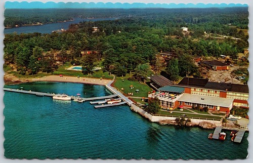 Honey Harbour Georgian Bay Delawana Inn Luftaufnahme Kanada Postkarte