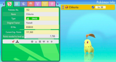 Pokemon Strahlender Diamant & Leuchtende Perle 6IV Shiny CHIKORITA MAX EVs
