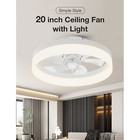 20inch Modern Ceiling Fans With Lights and Remote Control