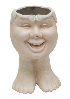 11.1 Inches A CAST IRON FACE PLANTER. Garden Decor.