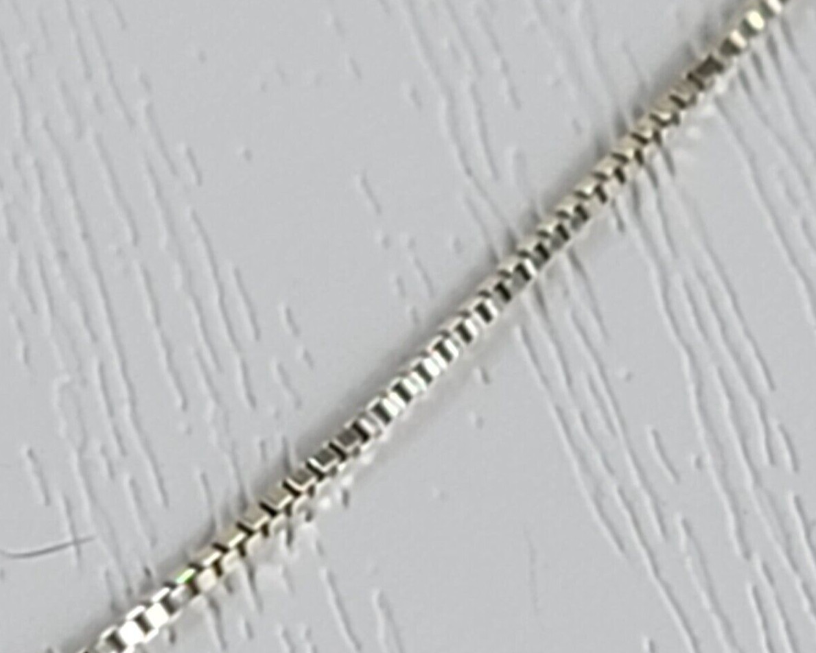 Sterling Silver Chain Solid White Gold Clear Crys… - image 7