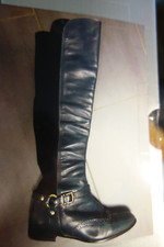 Overknee Stiefel Leder blau 39