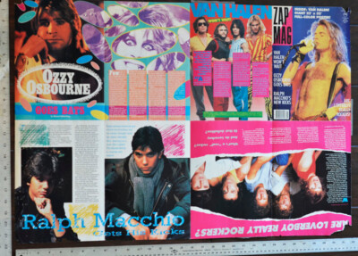 VAN HALEN DAVID LEE ROTH POSTER ZAP MAGAZINE original from the 80s