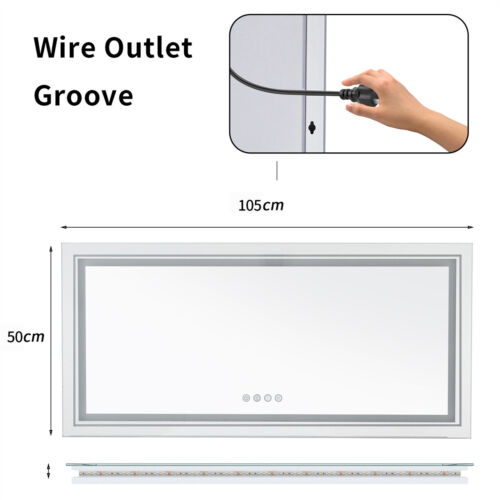 Wisfor Dual Lights Bathroom Mirror Anti-fog RGB Backlit Dimmming Vanity Mirror - Picture 17 of 29