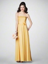 ALFRED ANGELO 7192 MAIZE YELLOW 10 BRIDESMAID PROM FORMAL CHIFFON-SATIN DRESS