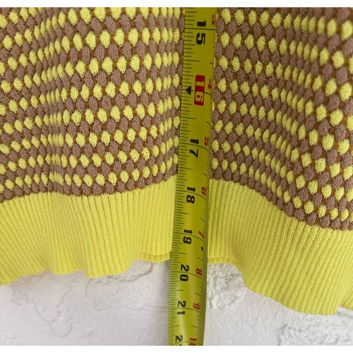 Zara Knit Womens Pullover Short Sleeve Crew Neck Sweater Top Yellow Sz S - 第 5/8 張圖片