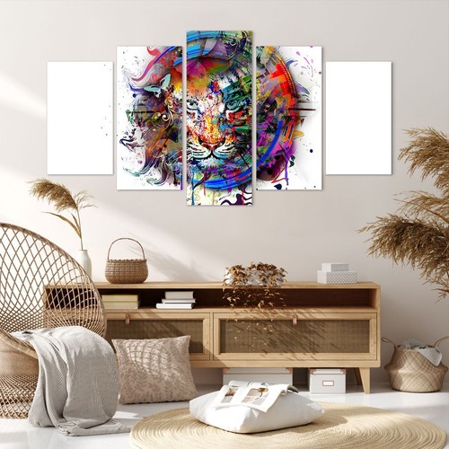 Quadro su Tela 160x85cm Astrazione Tigre schizzo giungla Stampe Immagini Murale - Foto 5 di 10