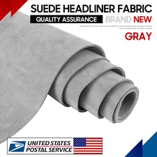 Gray Suede Headliner Fabrics Foam Backed 59"x59" Ceiling Replace Material