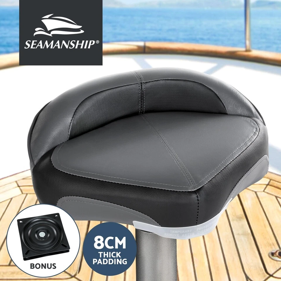 Seamanship Stand Up Lean Boat Seats Casting Fishing Seating Swivel Foam Charcoal