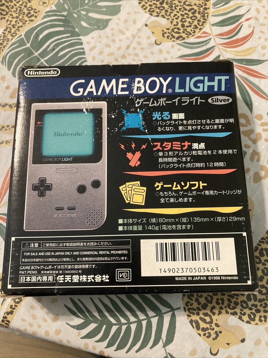Nintendo Game Boy Light Launch Edition Silver Console CIB RARE 