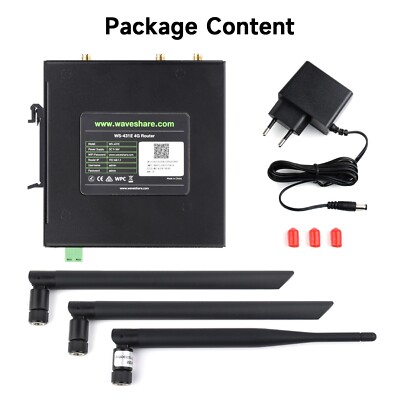 Waveshare 2.4GH Industrial 4G LTE Router multiple VPN protocols 3-ch Ethernet