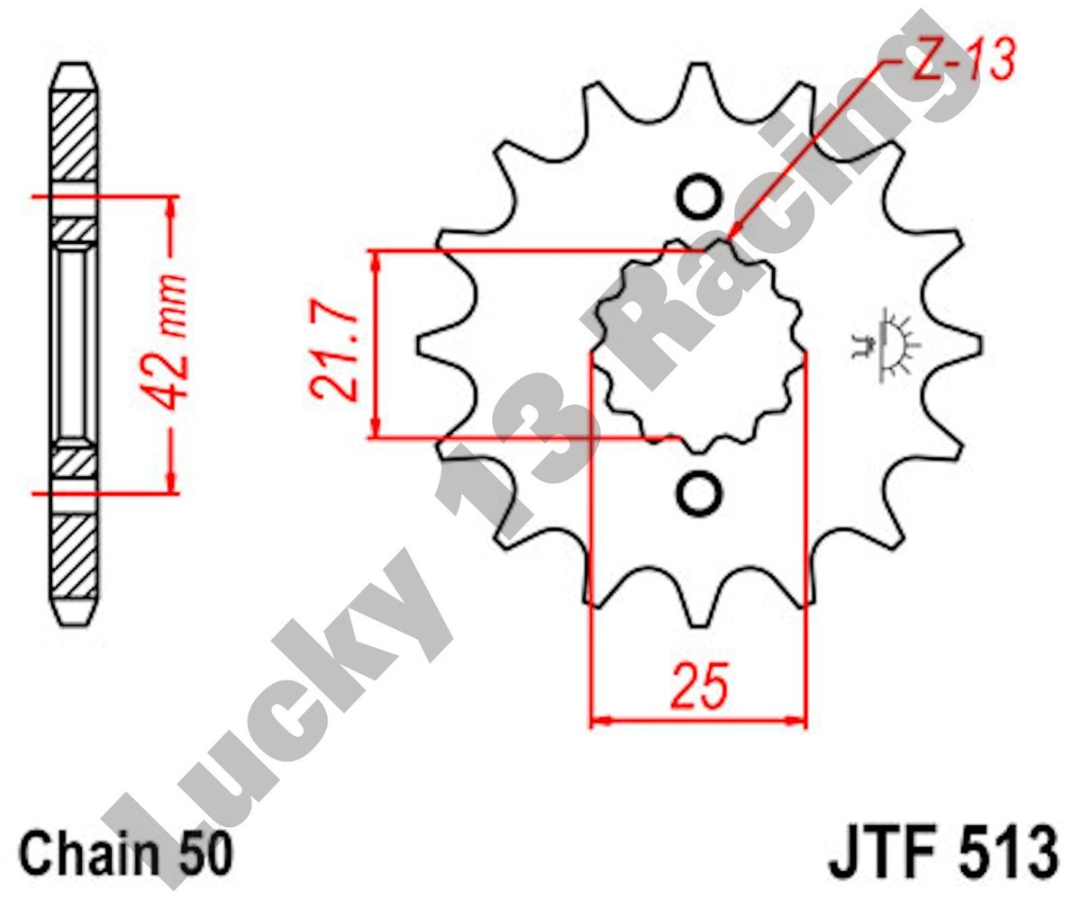 JT 17 tooth rubber backed front sprocket Kawasaki ZX-9R ZZR 400