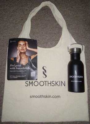 Smoothskin Logo Black Metal Cold Liquid Water Bottle W/ Handle And Logo Tote Bag
