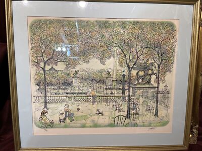 VINTAGE FRAMED LITHO PRINT La Place de la Concorde Collector s Guild Signed